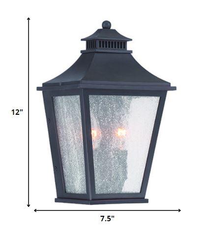 Matte Black Two Light Pocket Lantern Wall Light - AFS