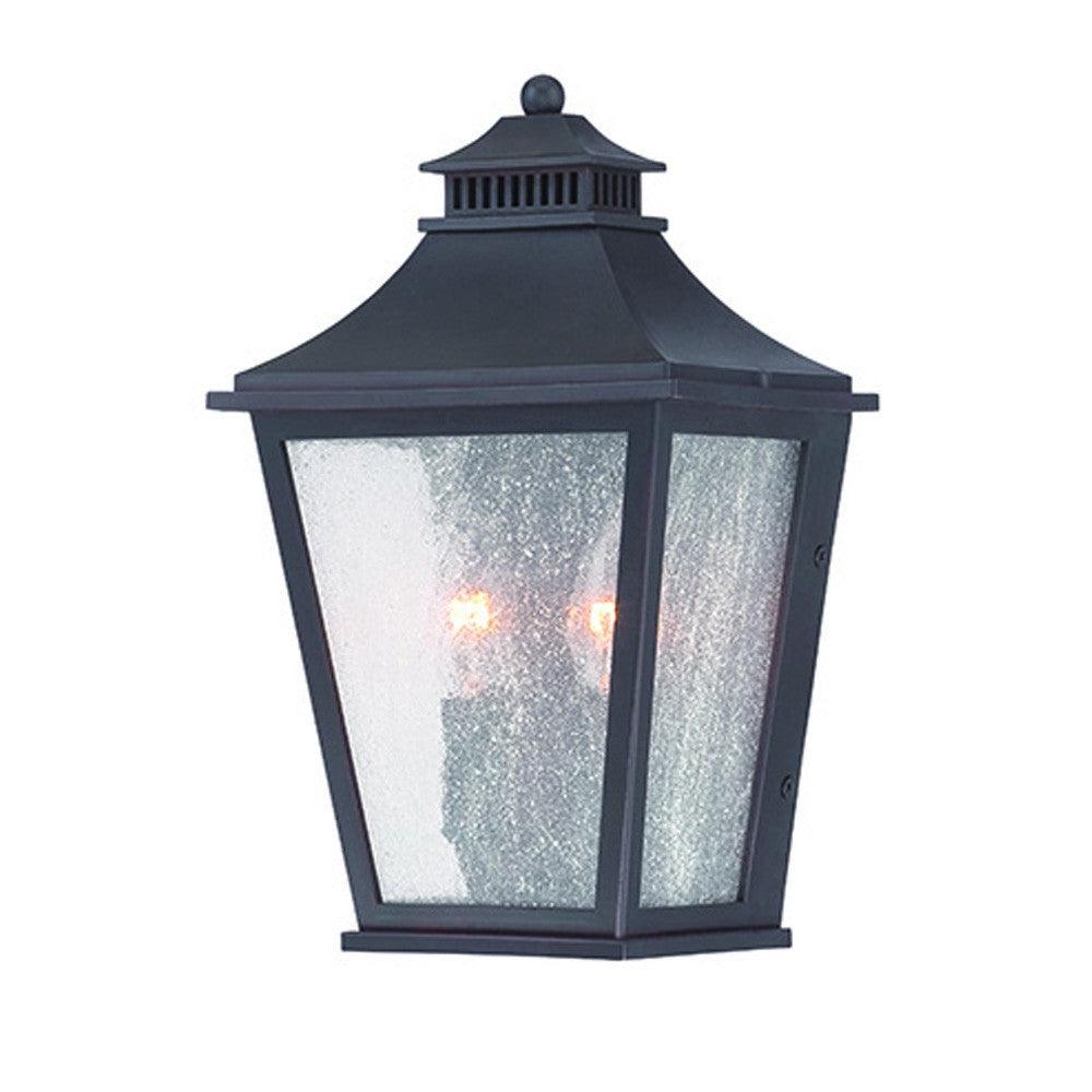 Matte Black Two Light Pocket Lantern Wall Light - AFS