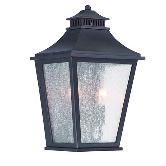 XL Matte Black Two Light Pocket Lantern Wall Light - AFS