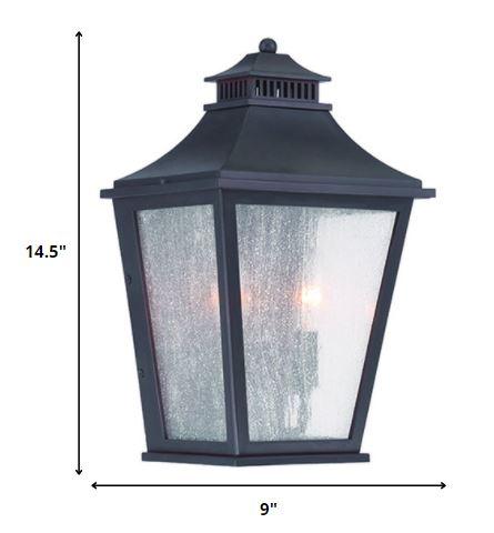 XL Matte Black Two Light Pocket Lantern Wall Light - AFS