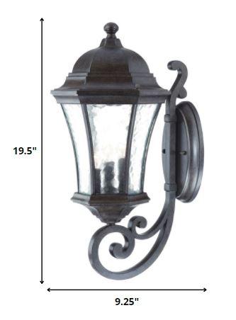 XL Antique Black Tapered Lantern Wall Light - AFS