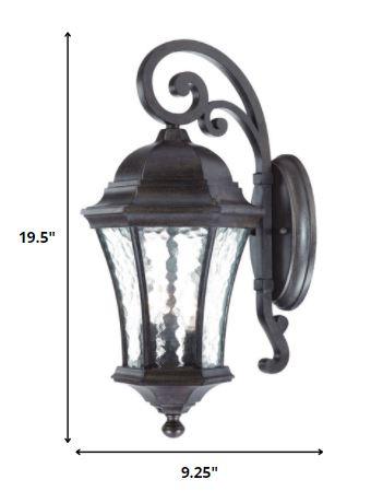 XL Antique Black Tapered Hanging Lantern Wall Light - AFS