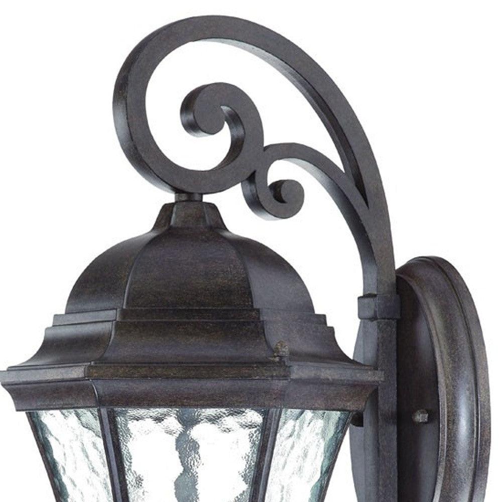 XL Antique Black Tapered Hanging Lantern Wall Light - AFS