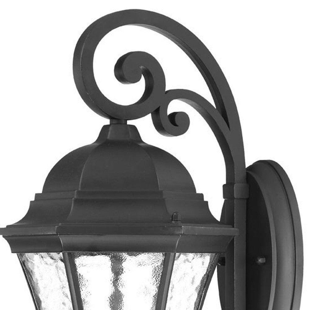 XL Matte Black Tapered Hanging Lantern Wall Light - AFS