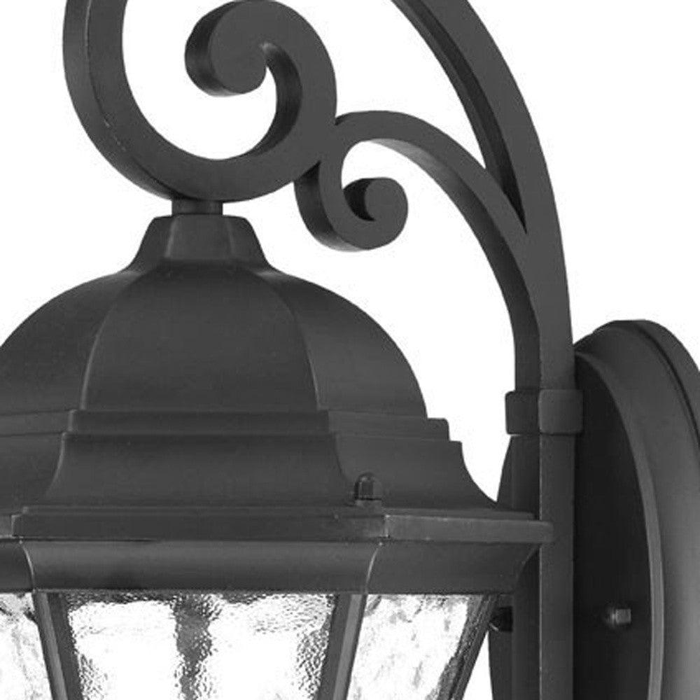 XL Matte Black Tapered Hanging Lantern Wall Light - AFS