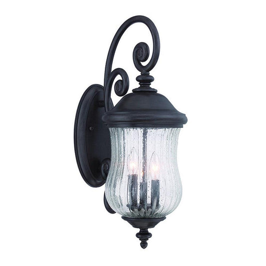 Three Light Matte Black Urn Shaped Wall Light - AFS