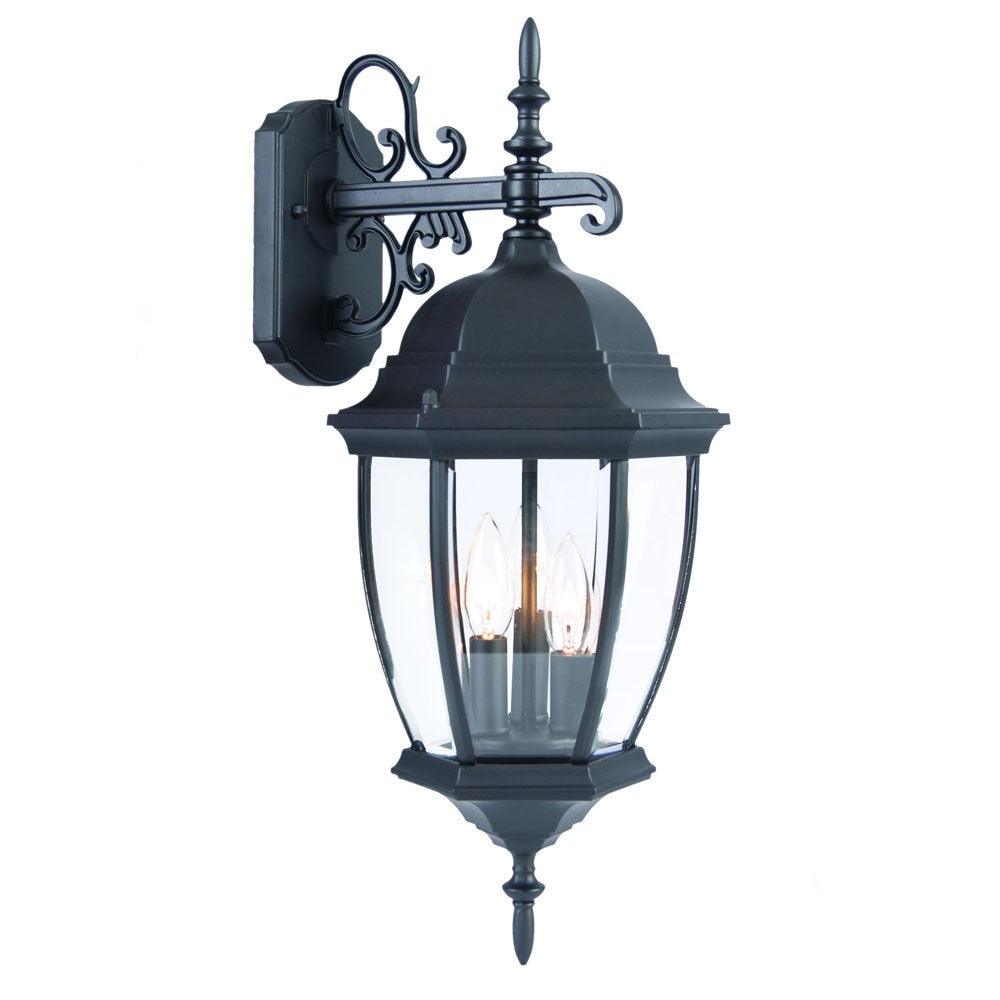 Matte Black Hanging Ornamental Lantern Wall Light - AFS