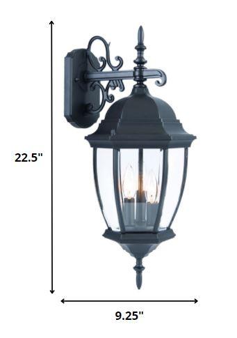 Matte Black Hanging Ornamental Lantern Wall Light - AFS