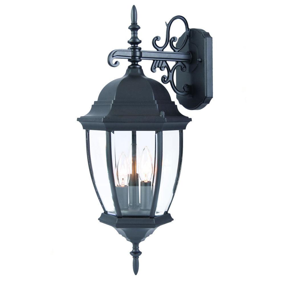 Matte Black Hanging Ornamental Lantern Wall Light - AFS