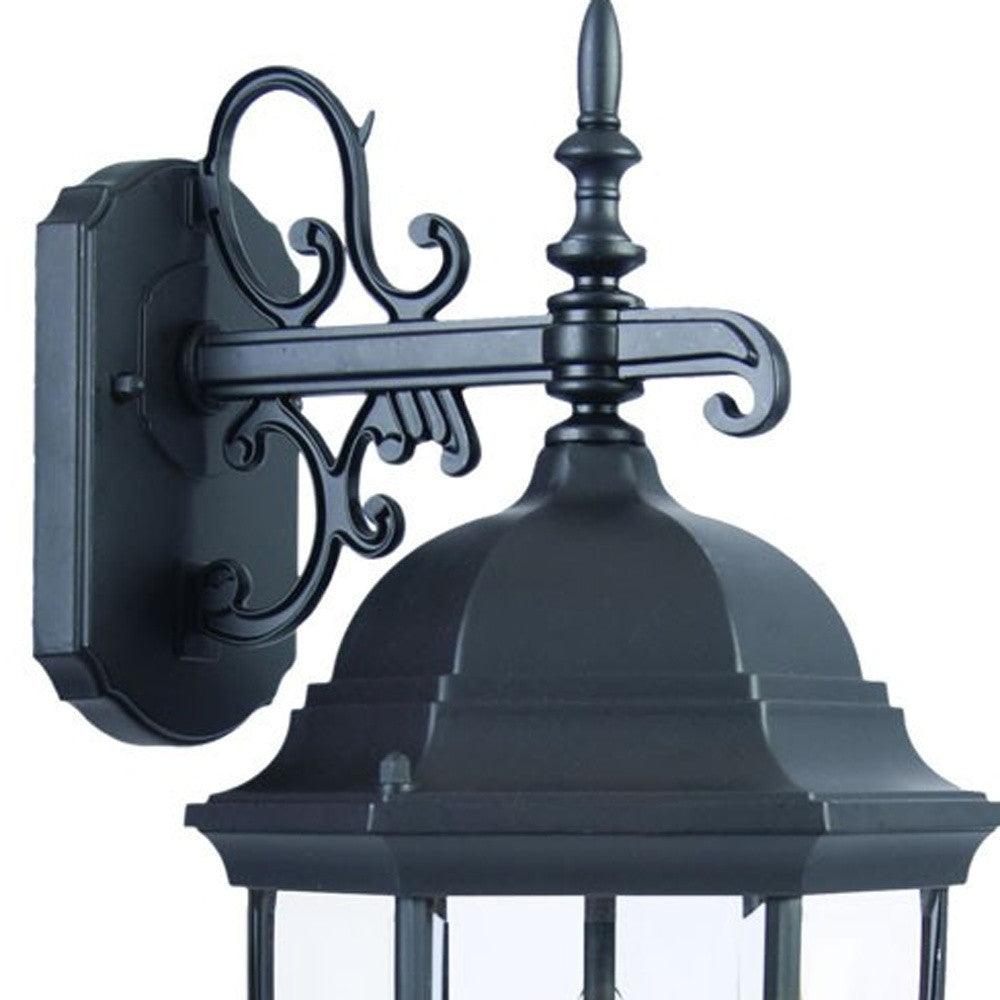 Matte Black Hanging Ornamental Lantern Wall Light - AFS