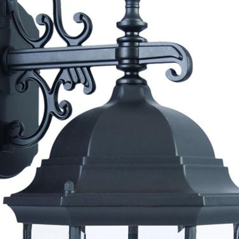 Matte Black Hanging Ornamental Lantern Wall Light - AFS