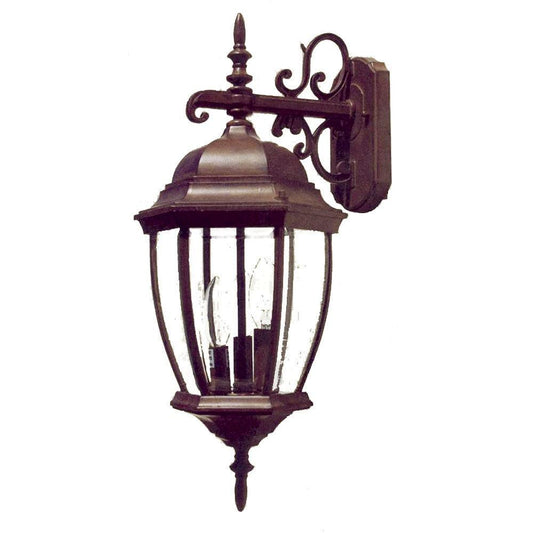 Dark Brown Hanging Ornamental Lantern Wall Light - AFS