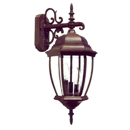 Dark Brown Hanging Ornamental Lantern Wall Light - AFS