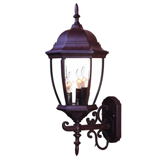 Dark Brown Ornamental Lantern Wall Light - AFS