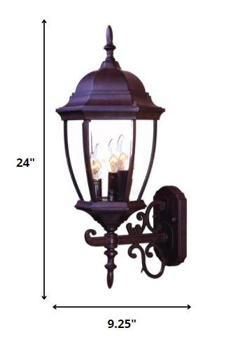 Dark Brown Ornamental Lantern Wall Light - AFS