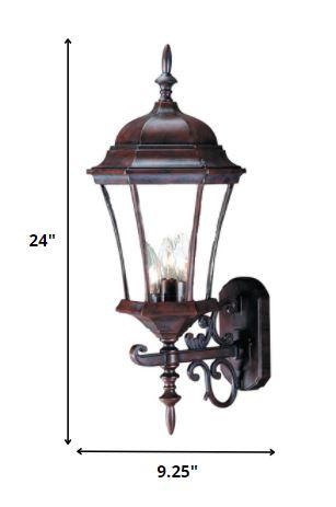 Dark Brown Ornamental Carousel Lantern Wall Light - AFS