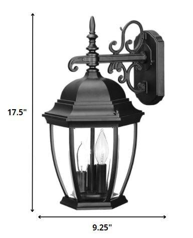 Three Light Matte Black Wide Hanging Lantern Wall Light - AFS