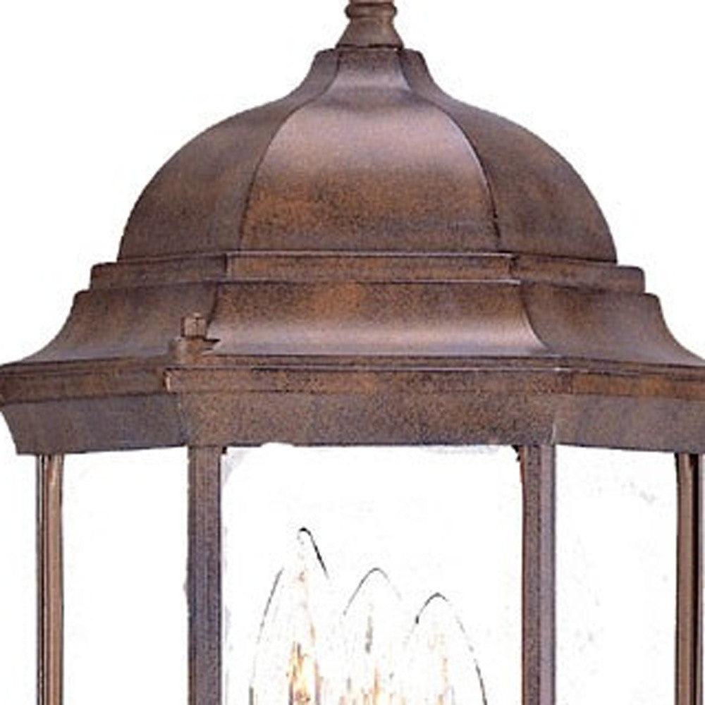 Three Light Brown Domed Glass Lantern Wall Light - AFS