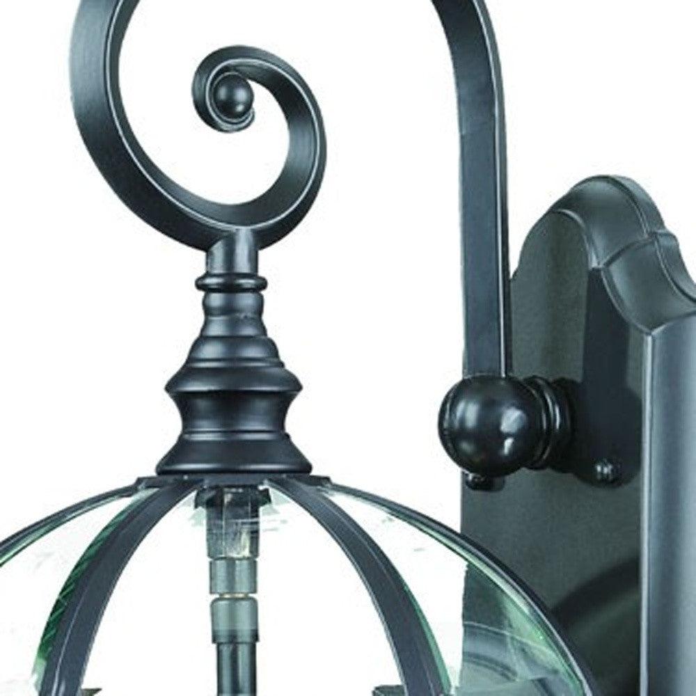 Three Light Matte Black Eastern Lantern Wall Light - AFS