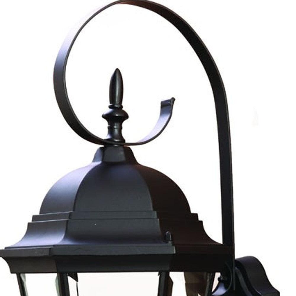 Three Light Matte Black Swing Arm Lantern Wall Light - AFS