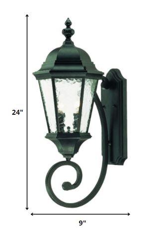 Two Light Matte Black Carousel Lantern Wall Light - AFS