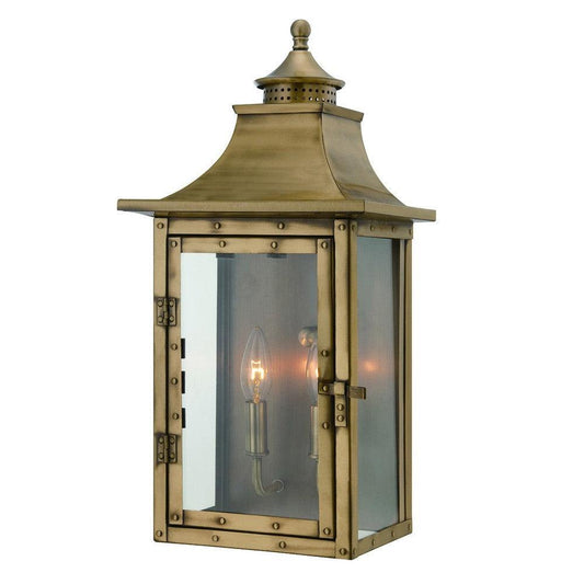 St. Charles 2-Light Aged Brass Wall Light - AFS