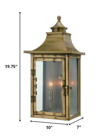 St. Charles 2-Light Aged Brass Wall Light - AFS