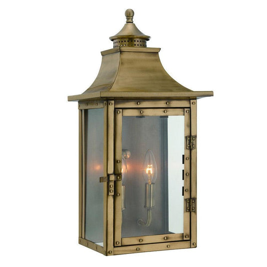 St. Charles 2-Light Aged Brass Wall Light - AFS