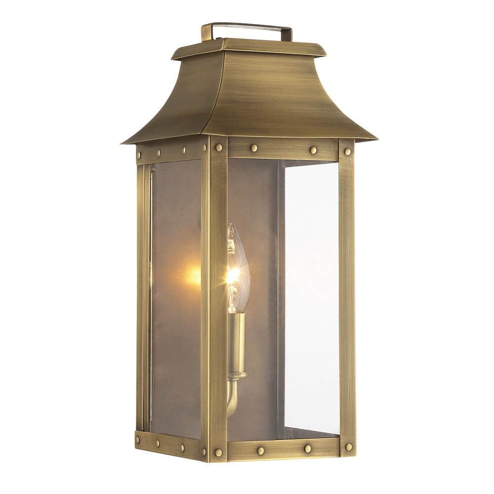 Manchester 1-Light Aged Brass Pocket Wall Light - AFS