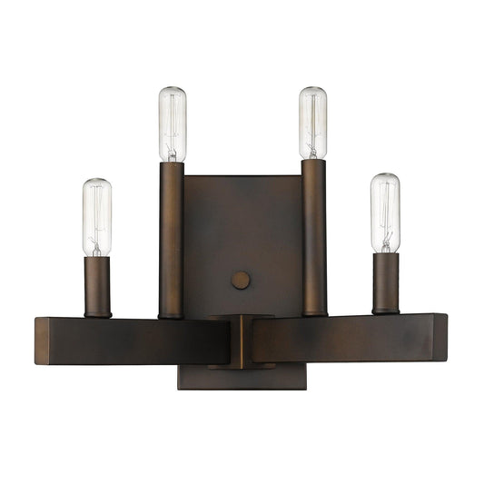 Four Light Bronze Metal Vintage Wall Sconce - AFS