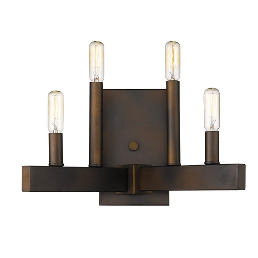 Four Light Bronze Metal Vintage Wall Sconce - AFS