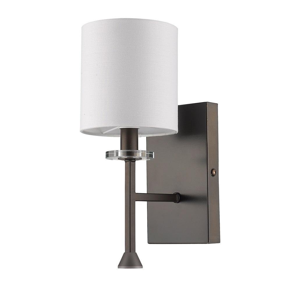 Minimalist Bronze Wall Sconce with Fabric Shade - AFS