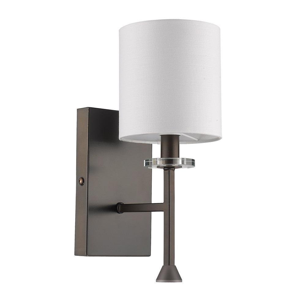 Minimalist Bronze Wall Sconce with Fabric Shade - AFS