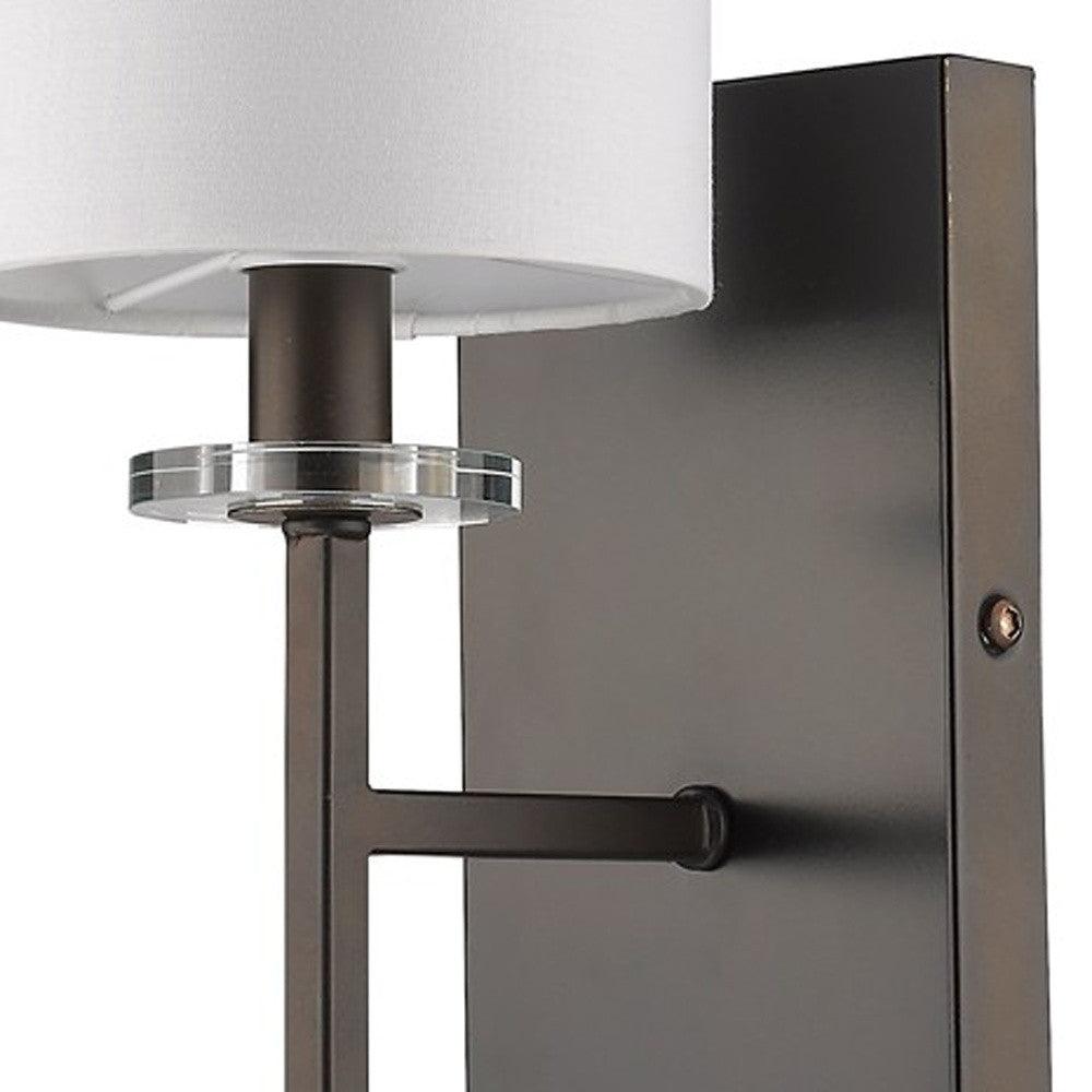 Minimalist Bronze Wall Sconce with Fabric Shade - AFS