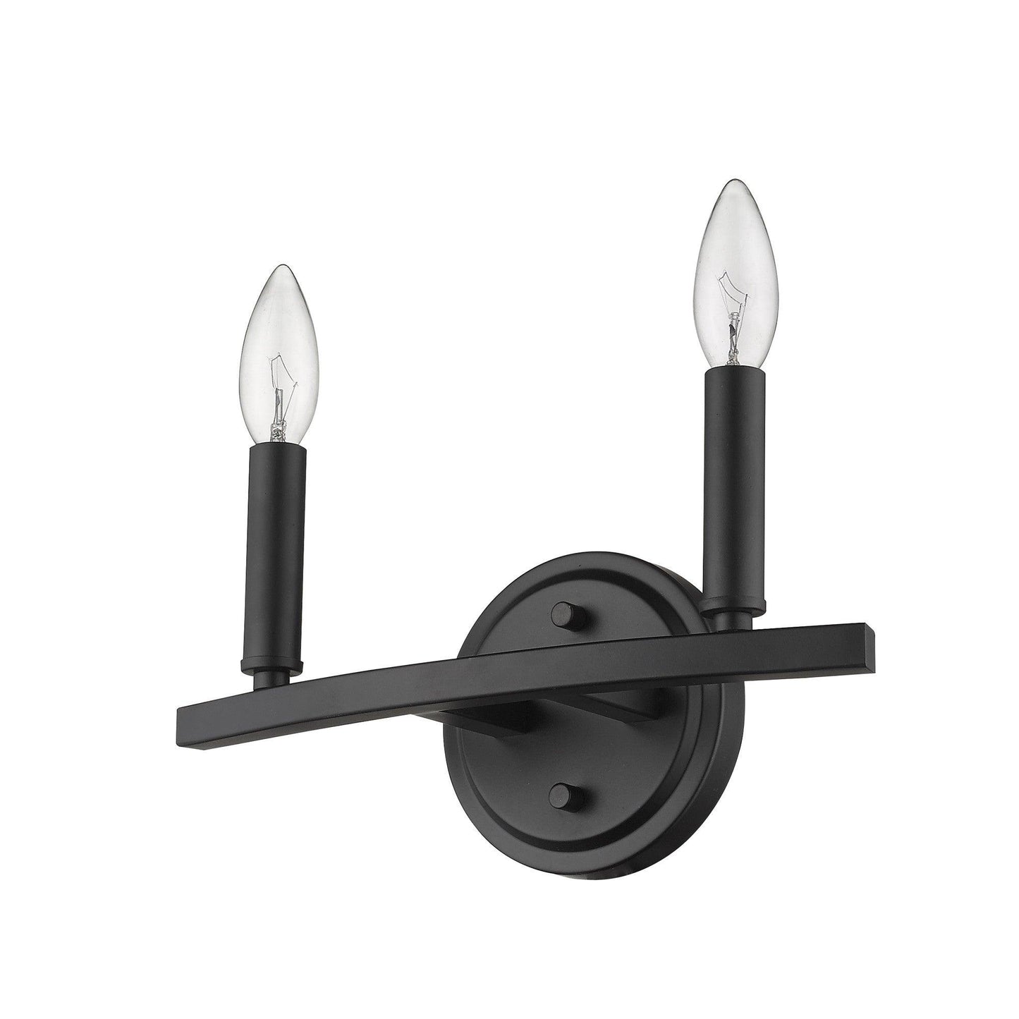 Two Light Matte Black Wall Sconce - AFS