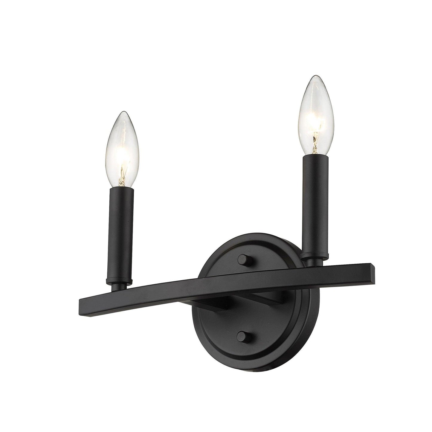 Two Light Matte Black Wall Sconce - AFS