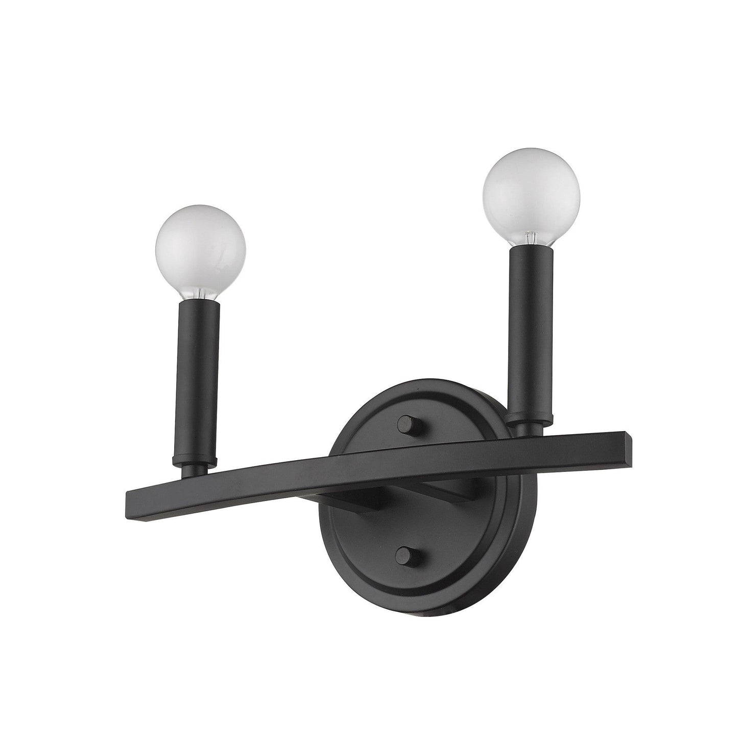 Two Light Matte Black Wall Sconce - AFS