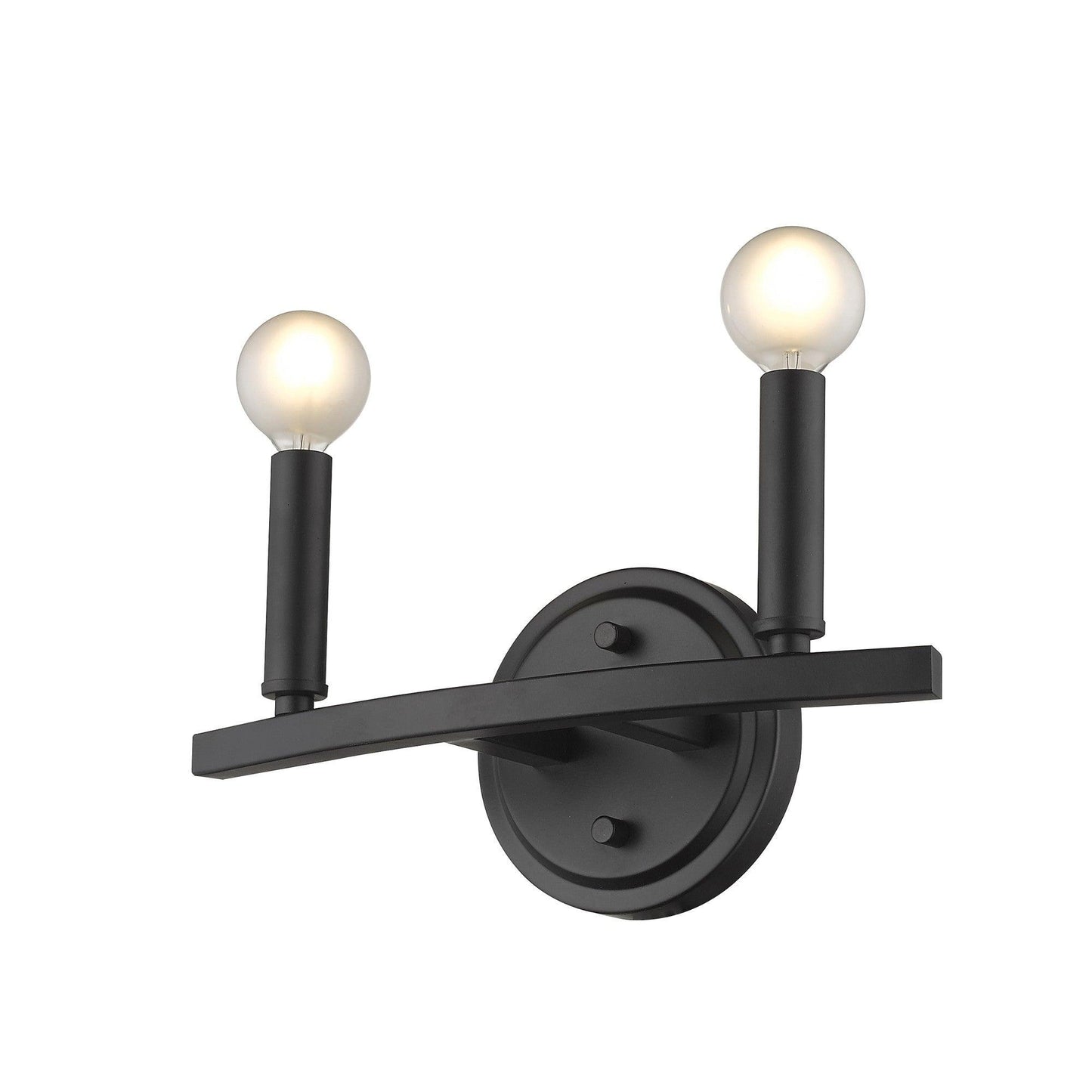 Two Light Matte Black Wall Sconce - AFS