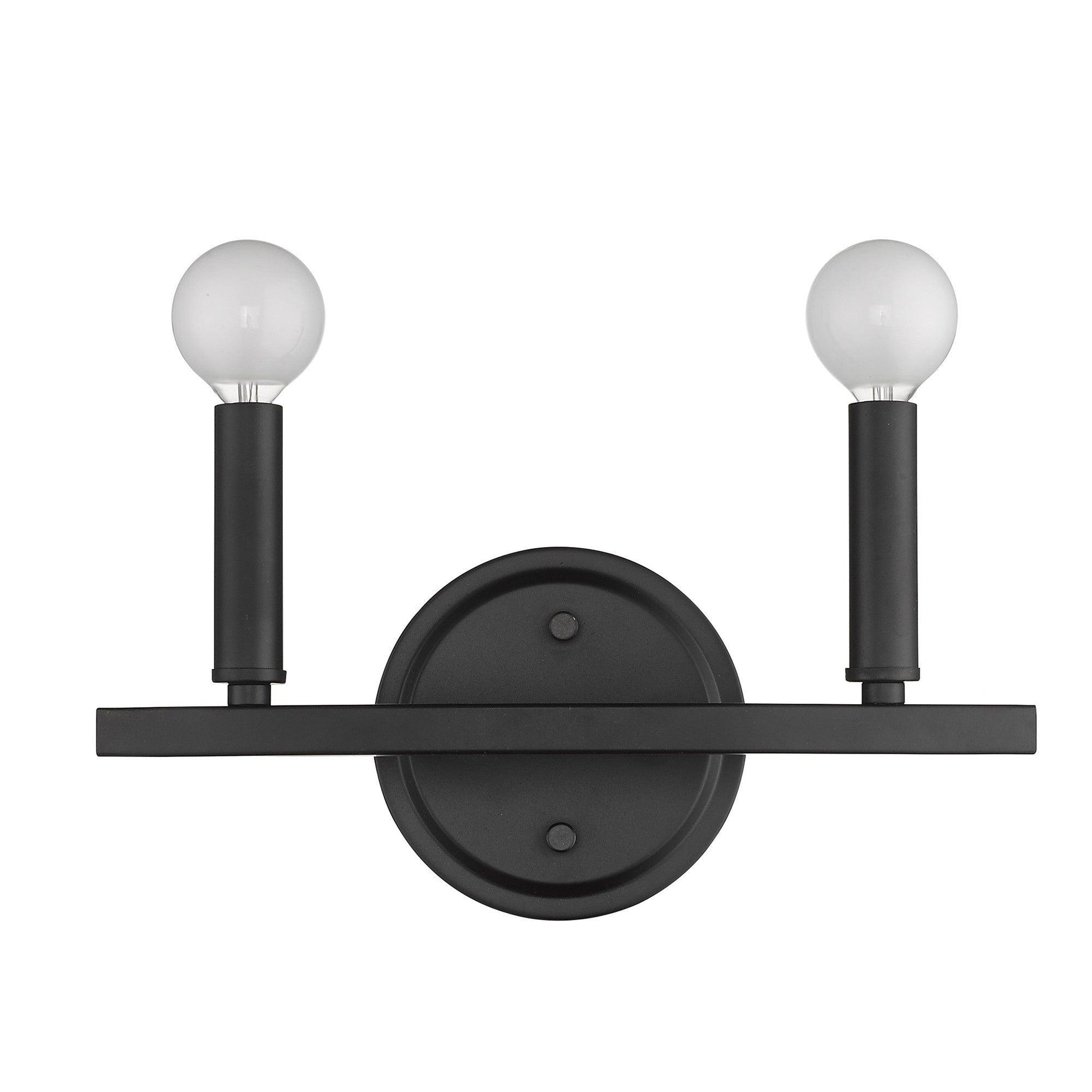 Two Light Matte Black Wall Sconce - AFS