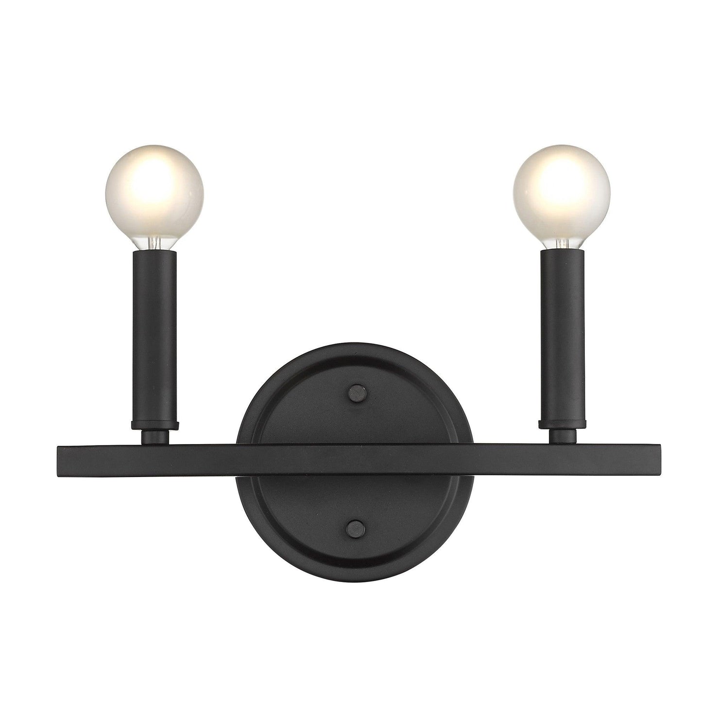 Two Light Matte Black Wall Sconce - AFS