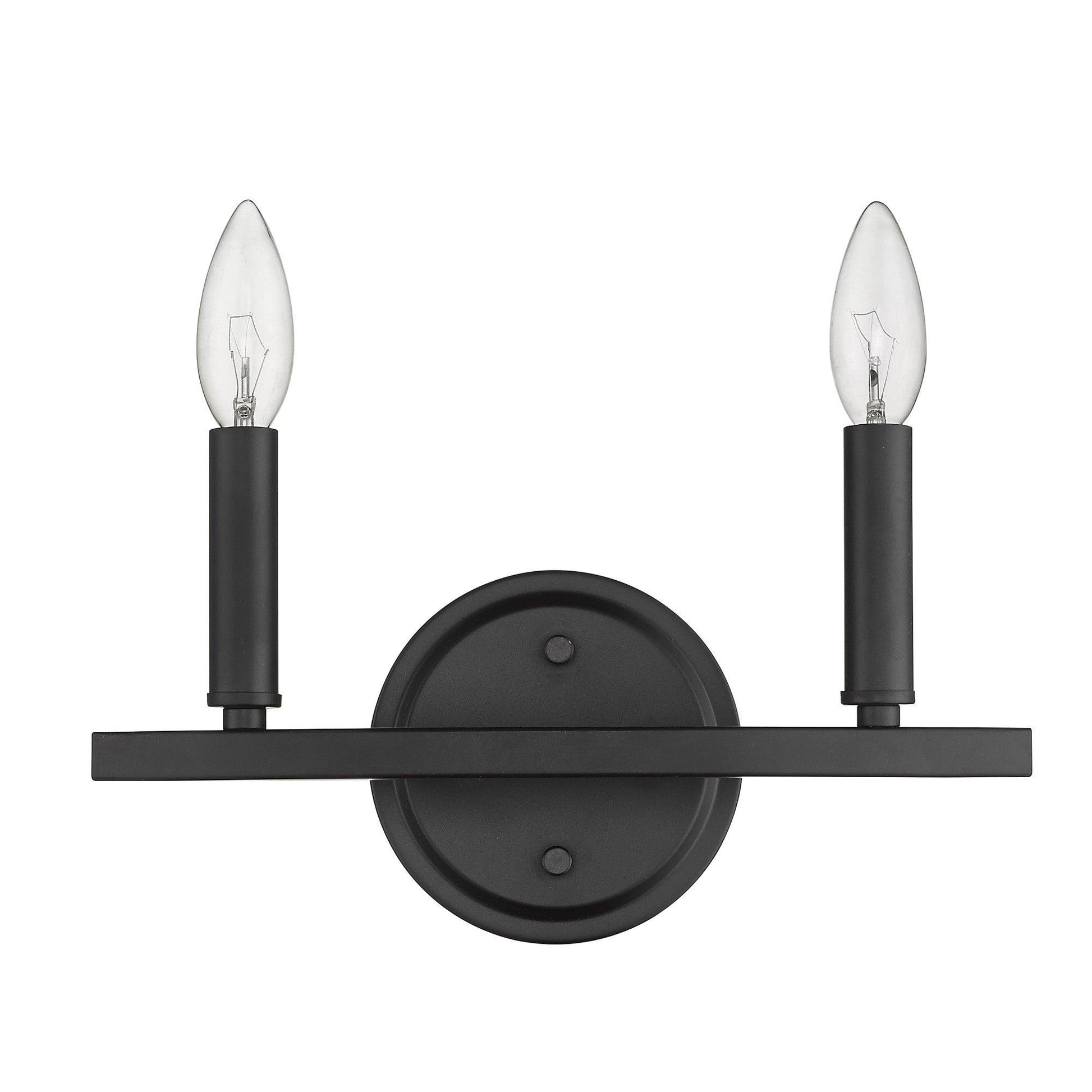 Two Light Matte Black Wall Sconce - AFS