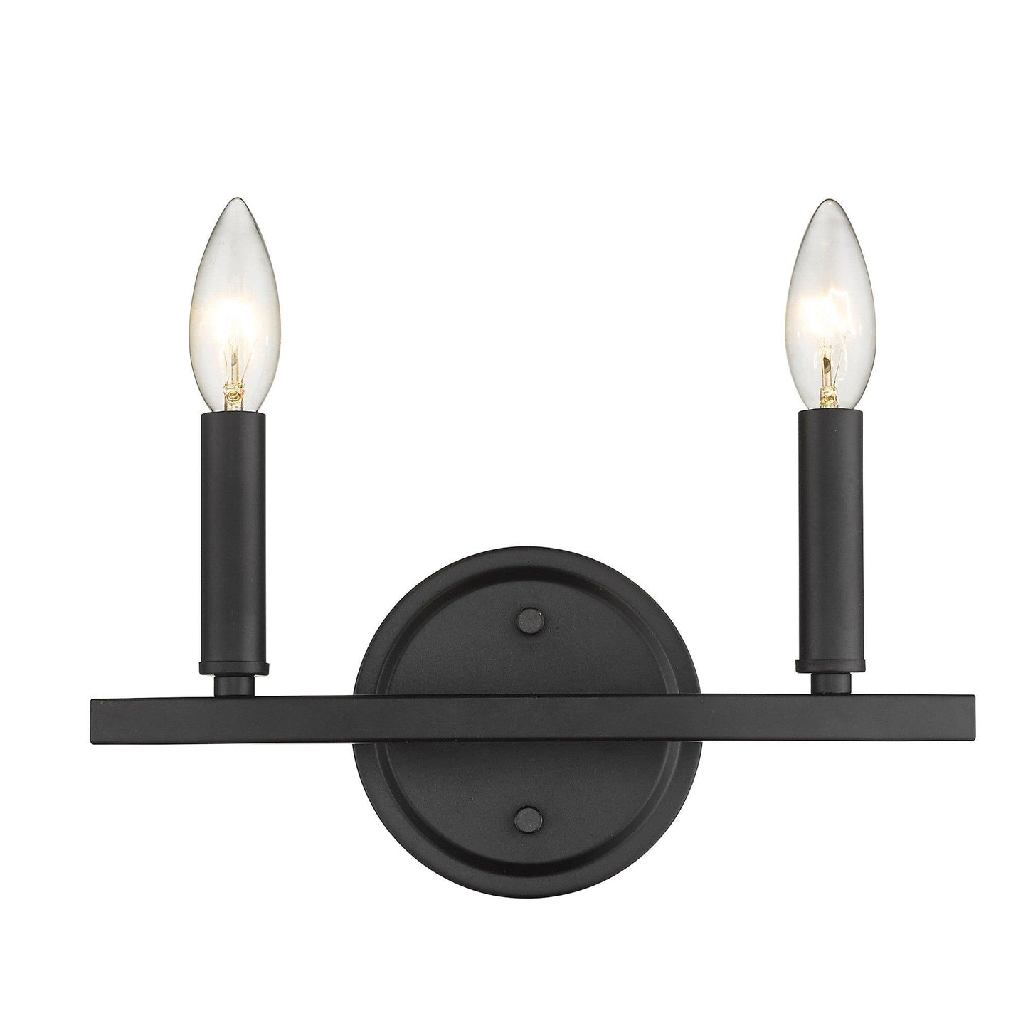 Two Light Matte Black Wall Sconce - AFS