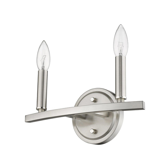 Two Light Silver Wall Sconce - AFS