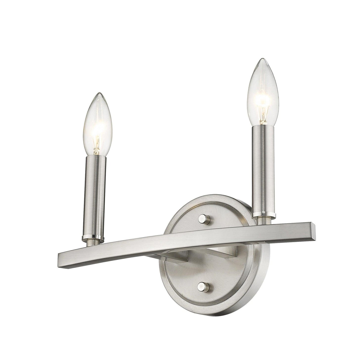 Two Light Silver Wall Sconce - AFS