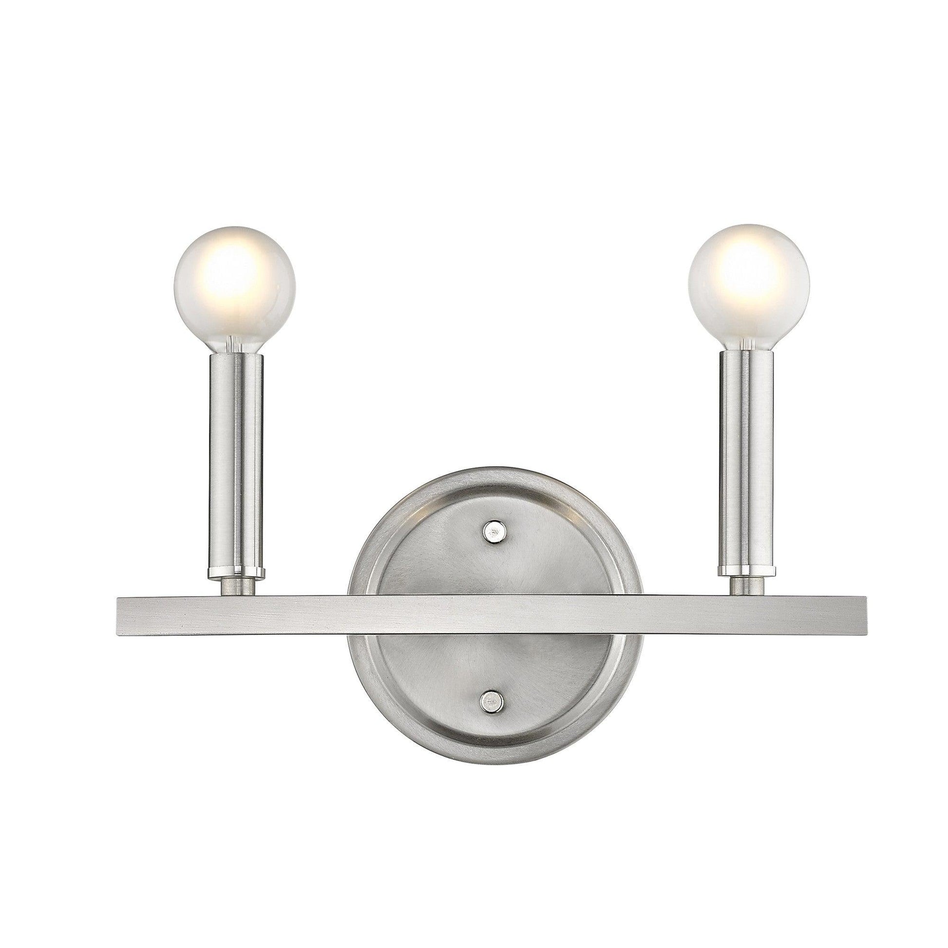 Two Light Silver Wall Sconce - AFS