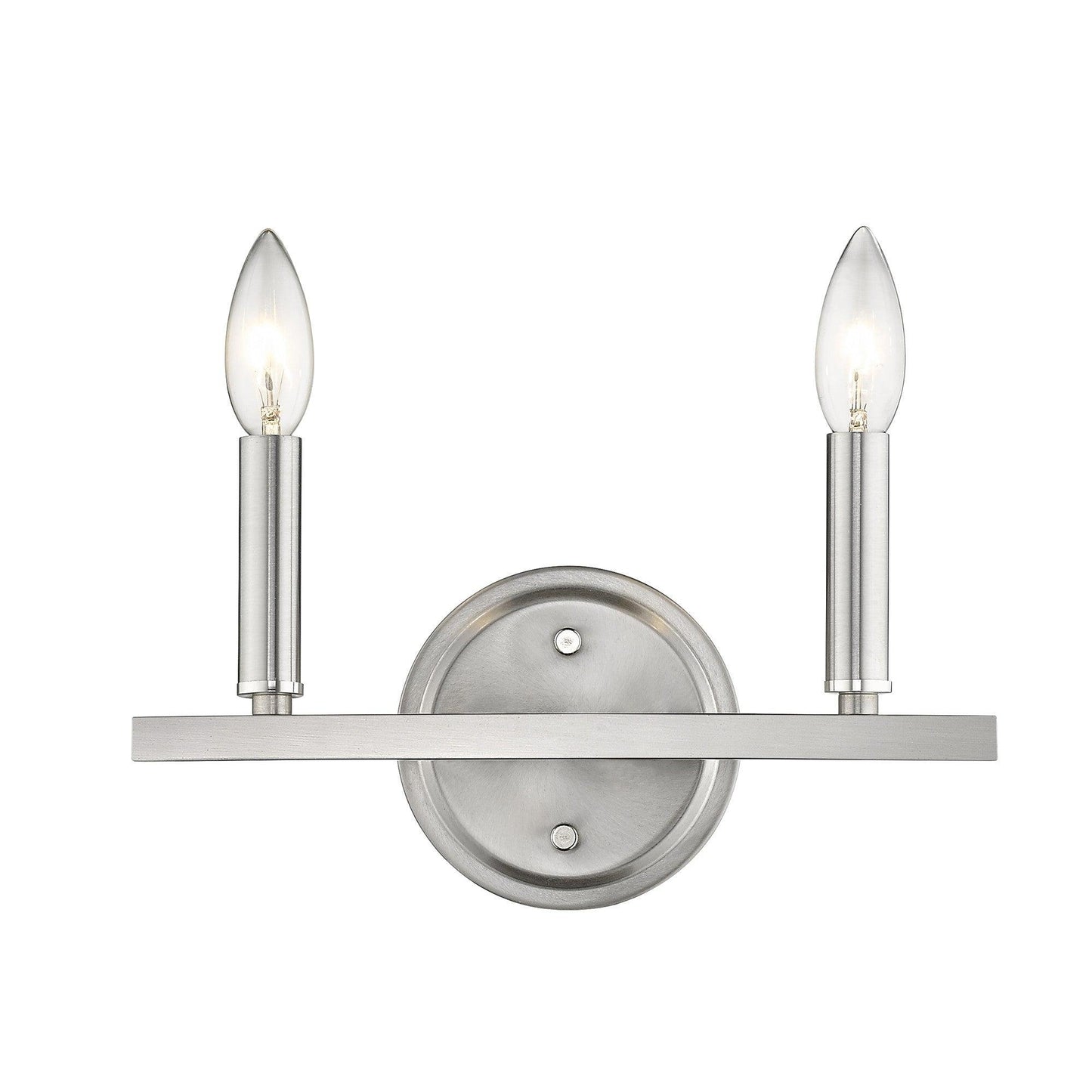 Two Light Silver Wall Sconce - AFS