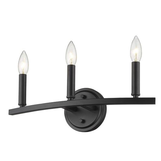 Three Light Matte Black Wall Sconce - AFS