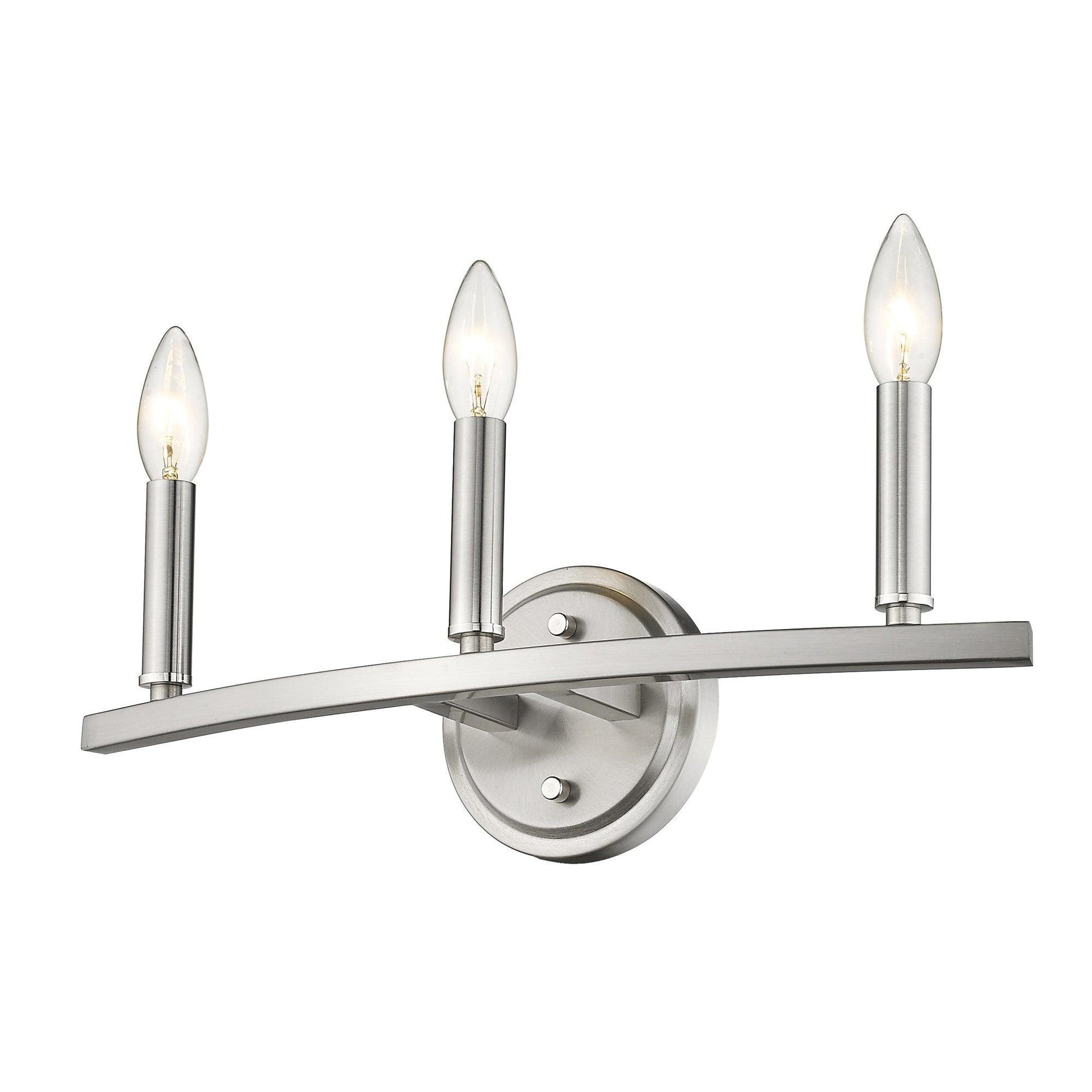 Three Light Silver Wall Sconce - AFS