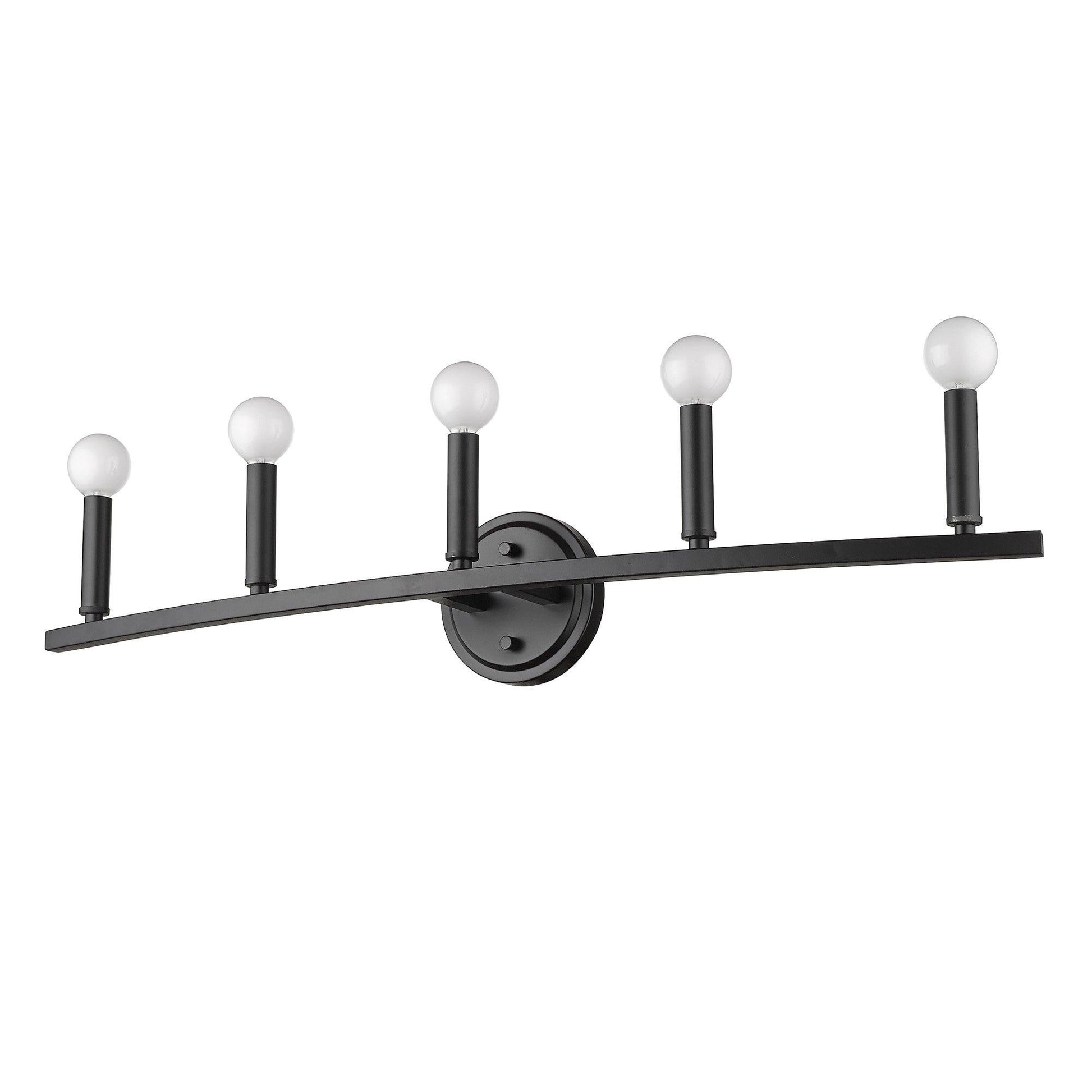 Sawyer 5-Light Matte Black Vanity - AFS