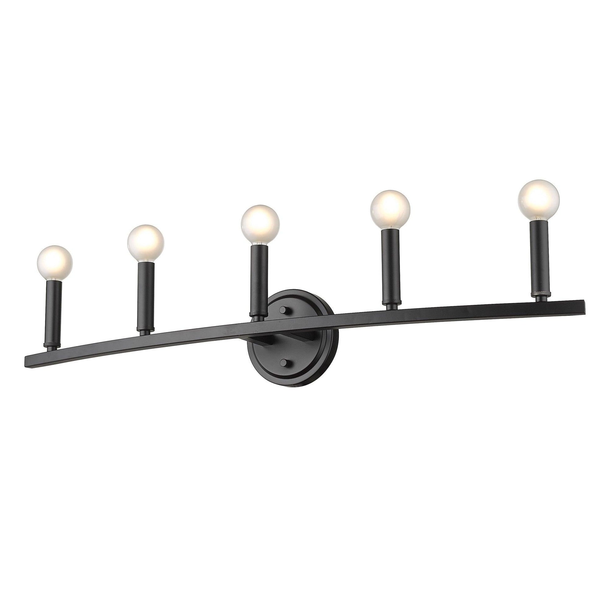 Sawyer 5-Light Matte Black Vanity - AFS